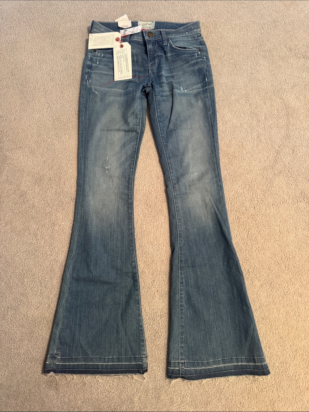 NWT Current/Elliott The Low Bell Island Hopper Released Hem Jeans